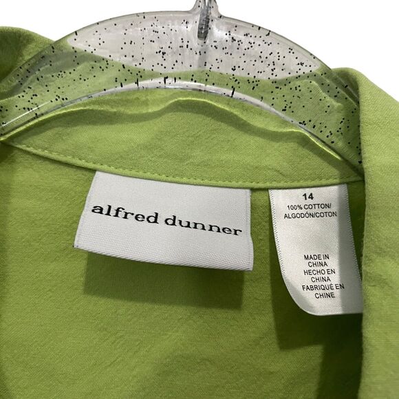 Alfred Dunner Shirt Women Size 14 Cherry Ladybugs Embroidered Sequins New Green - Picture 5 of 12